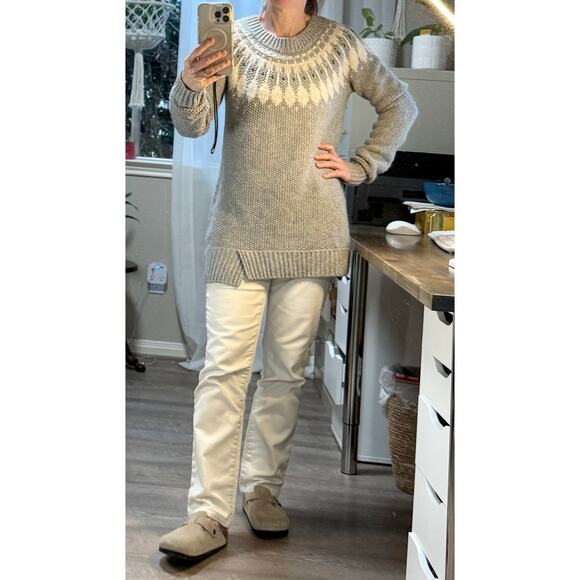 Ruff Hewn Fair Isle Crew Wool Blend Sweater Grey Size M - Picture 4 of 6